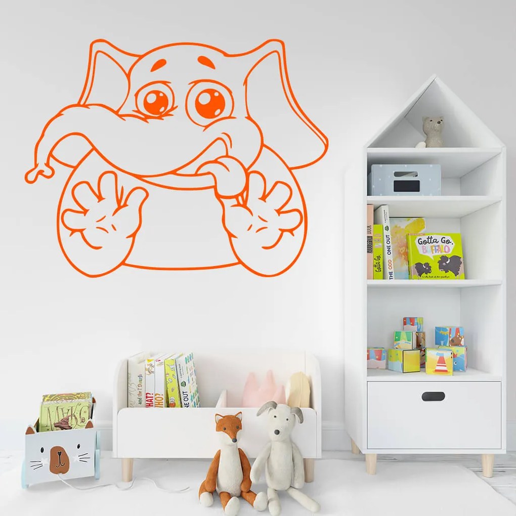 Veselá Stena Samolepka na stenu na stenu Slon Farba: černá