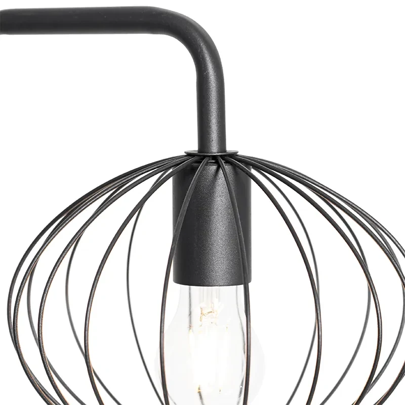 Priemyselná stojaca lampa čierna 23 cm - Margarita