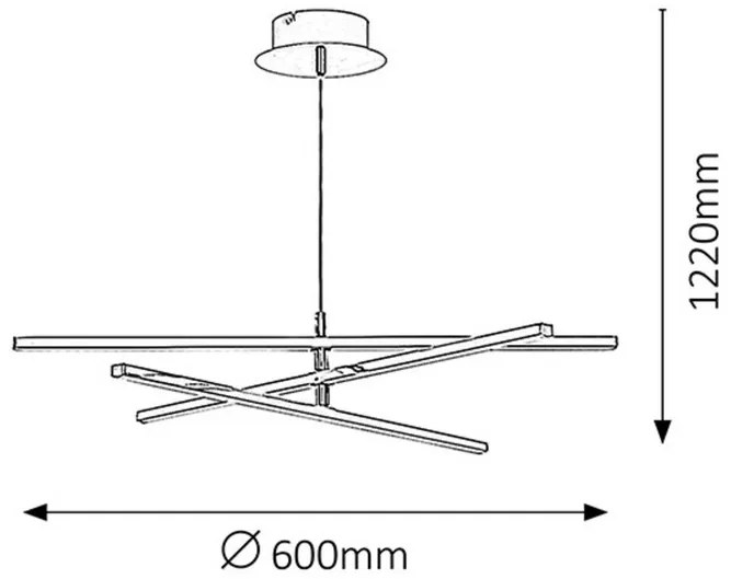 Rabalux LED závesné stropné svietidlo Meredith 1x18W | 1500lm | 4000K - chróm