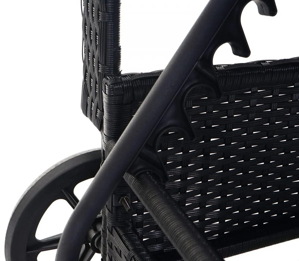 Lehátko Carrara, polyratan / hliník - antracit, svetlozelený vankúš