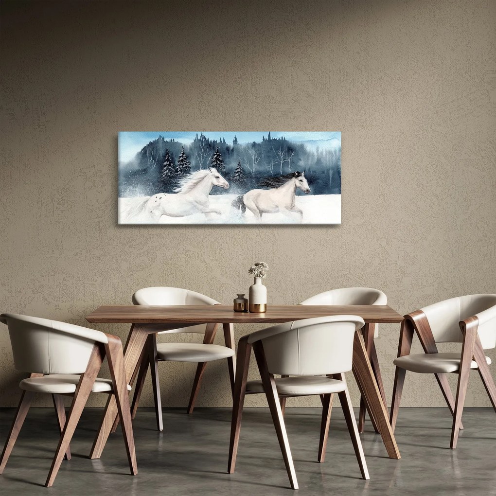 Obraz maľovaných koní (120x50 cm)