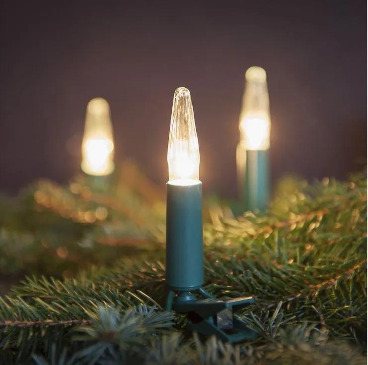 EXIHAND Vianočná svetelná reťaz ASTERIA, 16 čírych žiaroviek, biele svetlo, 10,5m