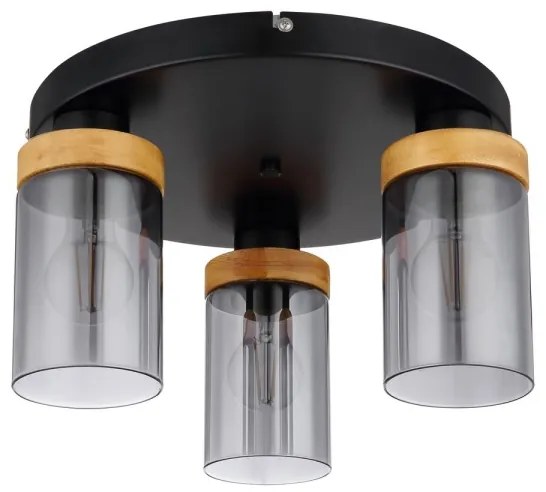 Globo 15557-3D - Prisadený luster FINCA 3xE27/40W/230V kov/drevo