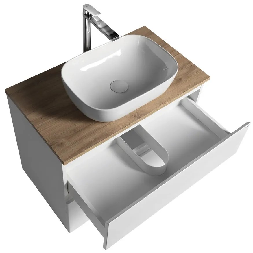 Aqualine Aqualine, ALTAIR skrinka s doskou 78,5 cm, biela/dub emporio, AI280-02