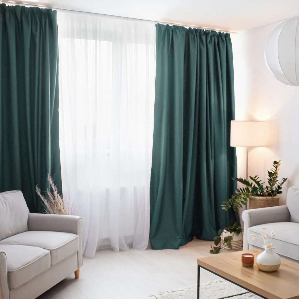 Goldea zatemňovací záves blackout so saténovým leskom - petrolejový 270x240 cm