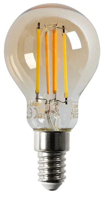Sada 5 ks Smart E14 stmievateľná v Kelvinovej LED lampe P45 goldline 4,9W 470 lm 1800-4000K