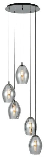 Eglo 39567 - Luster na lanku ESTANYS 5xE27/60W/230V dymová