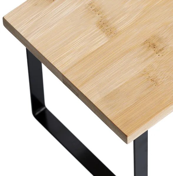 Zeller Present Prídavná polica, drevená podesta, nohy čierny kov ZELLER - AREA