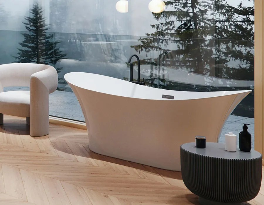 Besco Akrylátová voľne stojaca vaňa Amber 170x80 BESCO-Typ výpuste: Click-Clack s prepadom, chróm, BESCO-Rozmery: 170x80, BESCO-Farba: Biela