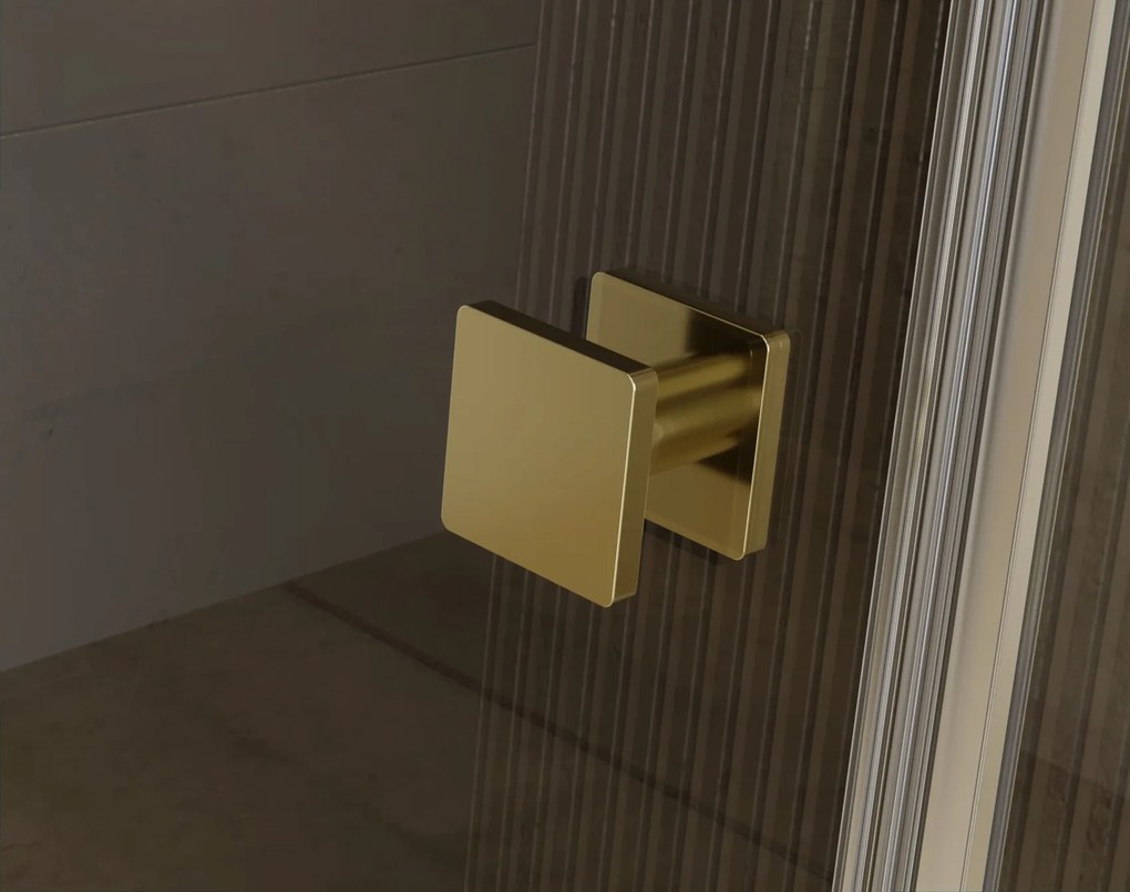 Besco Štvorcový sprchový kút PIXA GOLD SQ 90x90, výška 195 cm - bez vaničky BESCO-Orientácia: Pravá