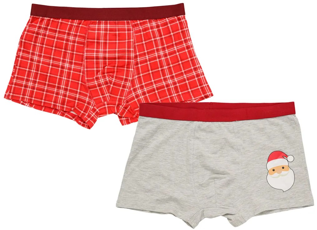 Pánske boxerky 2 ks RETRO CHRISTMAS červené/sivé - rôzne veľkosti Veľkosť: L
