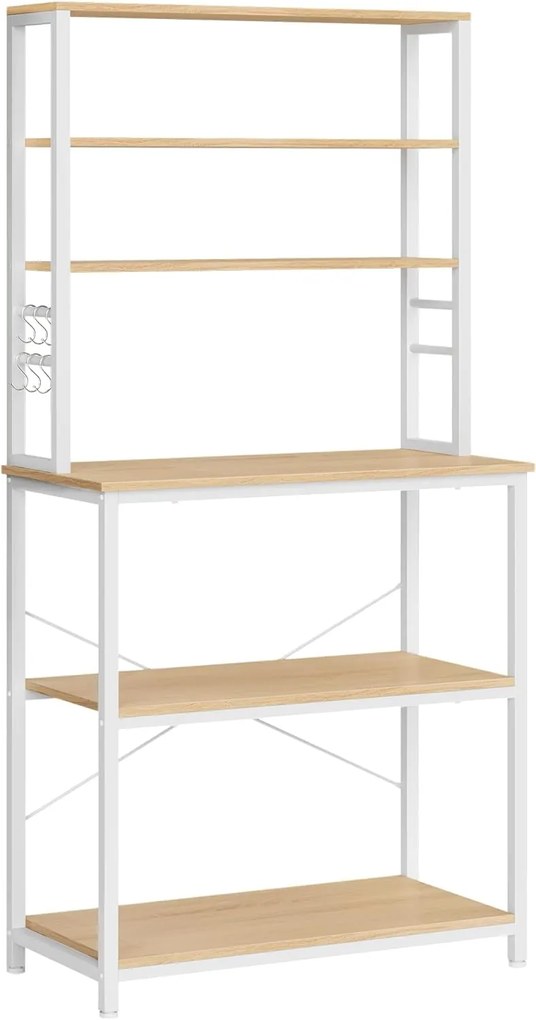 Kuchynský regál Vasagle CUSTOM biely/hnedý