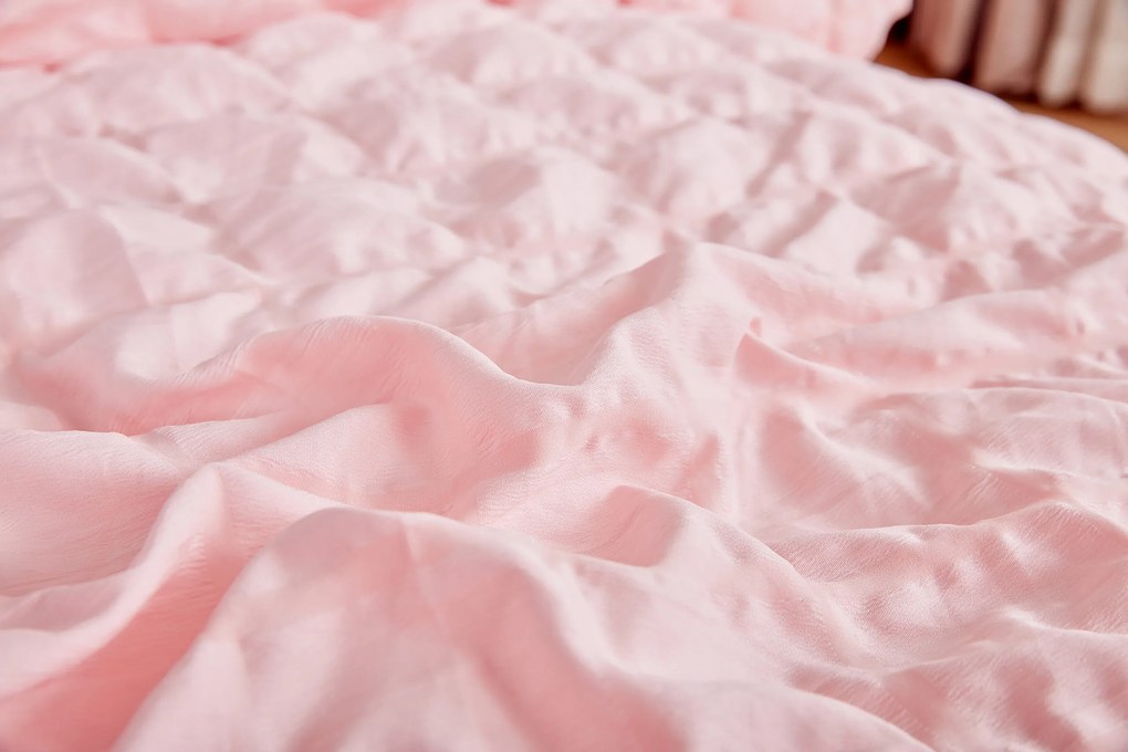 Krepové obliečky polycotton Neapol ružové 200x140cm+90x70cm TiaHome