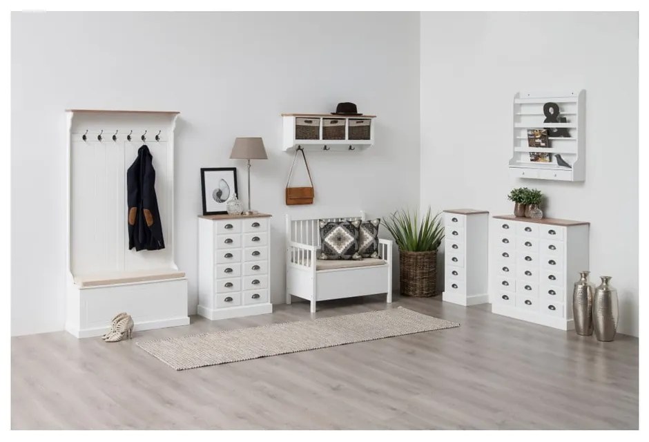 Biela jedálenská lavica s úložným priestorom Actona Assil