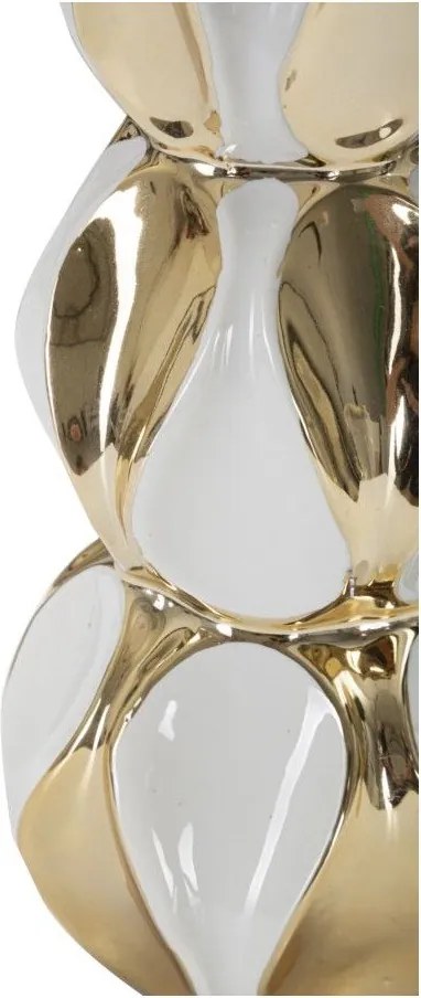 Biela/v zlatej farbe keramická stolová lampa s textilným tienidlom (výška 46 cm) Glam Balls – Mauro Ferretti