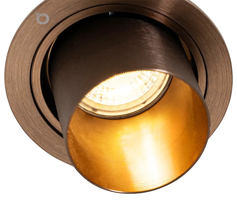 Sada 6 moderných zapustených bodových svetiel tmavý bronz okrúhle naklápacie - Installa