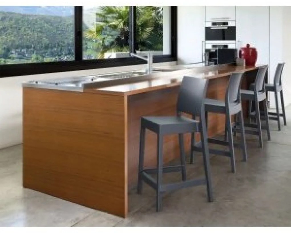 MAYA BAR 65 záhradná barová stolička olive green