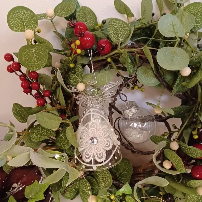 DECOLED Sklenený anjel, 7 x 11 cm