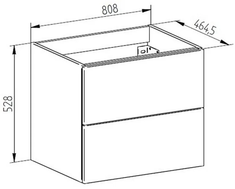 Mereo, Aira, kúpeľňová skrinka s keramickým umývadlom 81 cm, MER-CN711