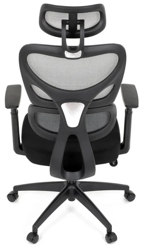 Kancelárska ergonomická stolička GRANT — sieť, látka, čierna / sivá
