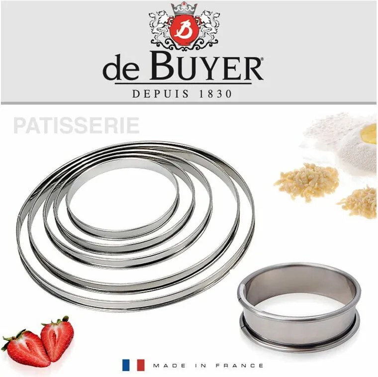 De Buyer 3091.12N Tortový kruhový rám 12cm, nehrdz. oceľ, 12 cm