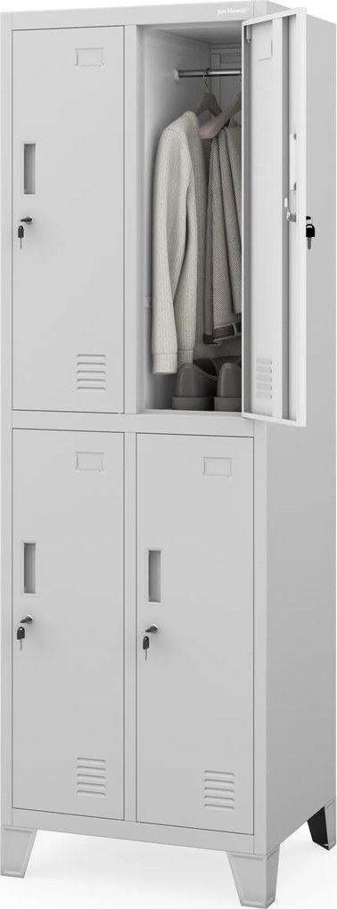Šatníková skrinka s 1 dverami sivá, 559x1720x450 mm: BARTEK 2 Plus