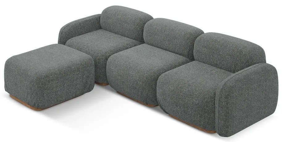 Sivá modulárna rohová pohovka (variabilná) Ailani – Makamii