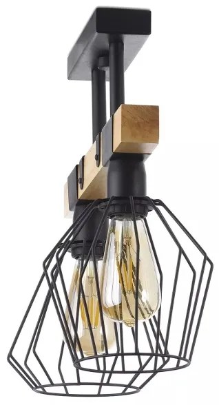 Prisadený luster CAMEROON 2xE27/60W/230V čierna/drevo