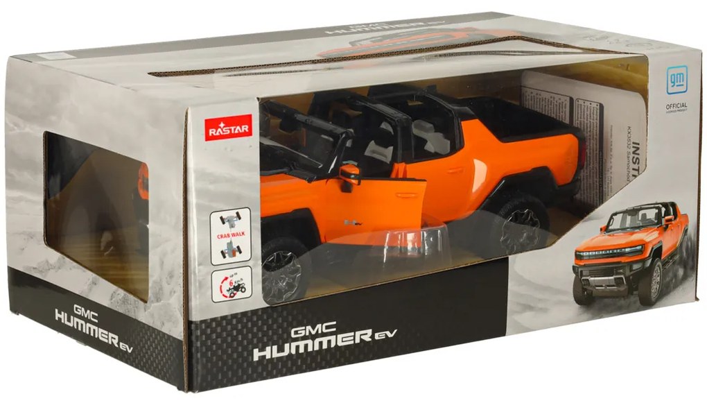 KIK Rastar 93000 Hummer EV RC auto na diaľkové ovládanie, 1:16, oranžové
