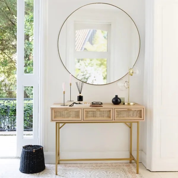 Atmosphera - Nástenné zrkadlo ALICE pr. 110 cm čierna