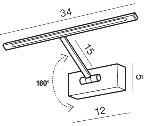 LED nástenné svietidlo Monalisa 34 Satin Nickel