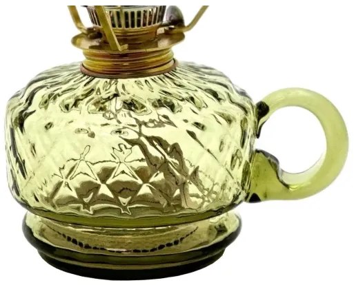 Petrolejová lampa MONIKA 34 cm lesná zelená káro