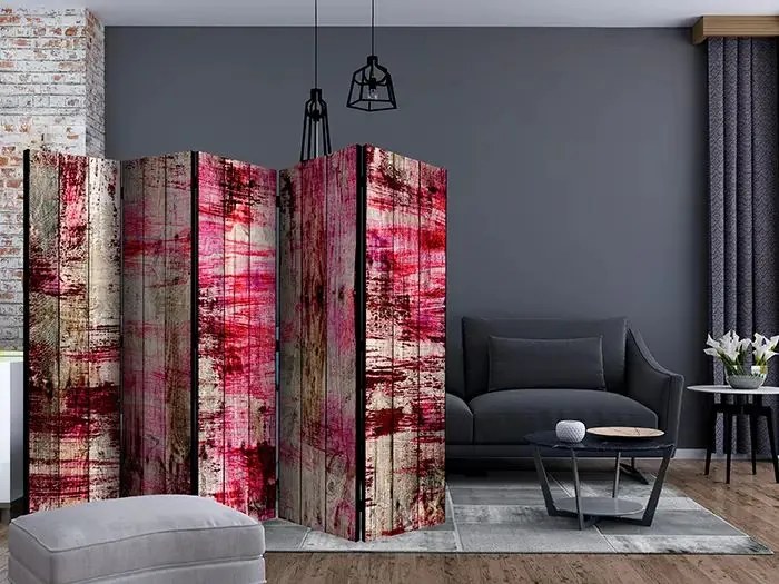 Paraván - Abstract Wood II [Room Dividers] Veľkosť: 225x172, Verzia: Akustický