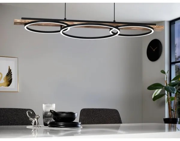 Eglo 99624-LED Stmievateľný luster BOYAL 2xLED/12,5W/230V+LED/15,5W hnedá/čierna