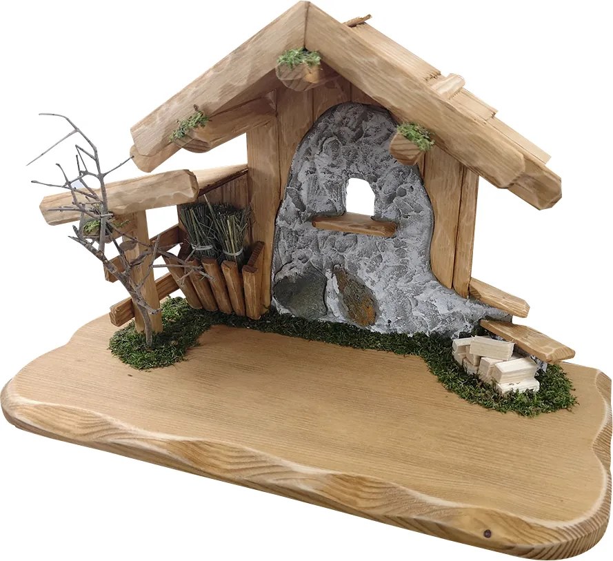 AMADEA Drevený betlehem BEZ FIGUREK 38 cm, český výrobok