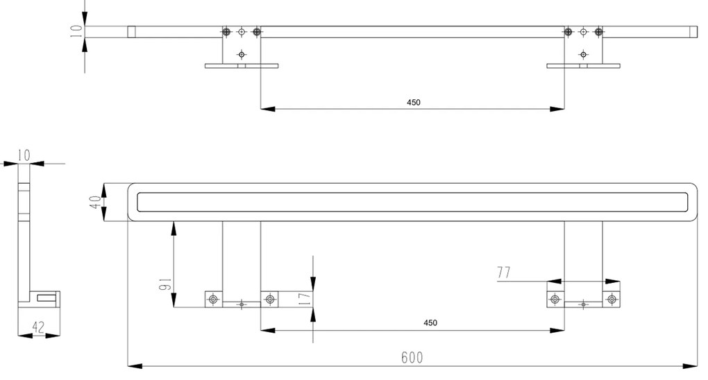 Sapho, MIRAKA LED svietidlo , 9W, 230V, 600x35x120mm, akryl + chrom, MR600