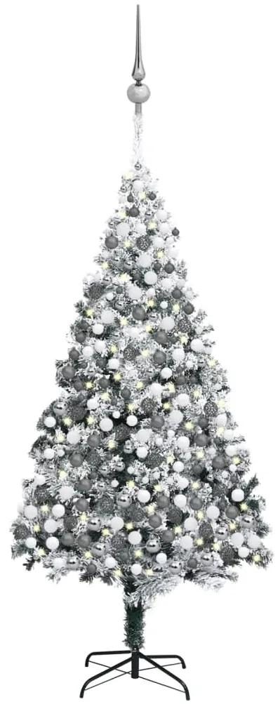 Umelý vianočný stromček LED, súprava gulí a sneh zelený 400 cm 3077891