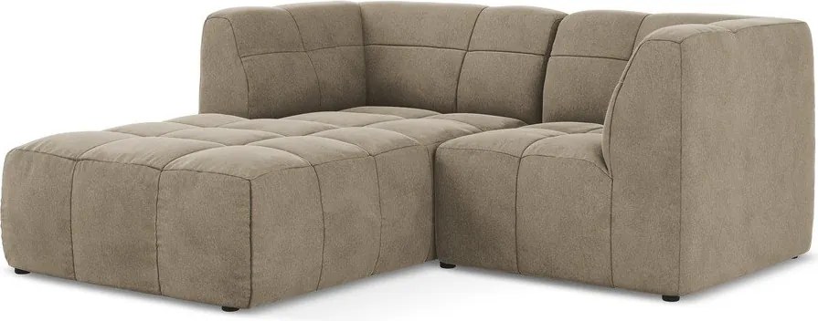 Hnedá zamatová rohová pohovka (ľavý roh/s leňoškou) Aloha – Makamii