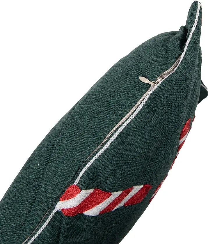 Zelený dekoračný vianočný vankúš cukrovej palice Candy Cane – 45*45*4 cm