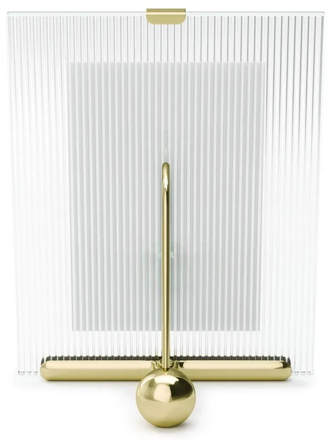 Sklenený stojací rámček v zlatej farbe 16x20 cm Flute – Umbra