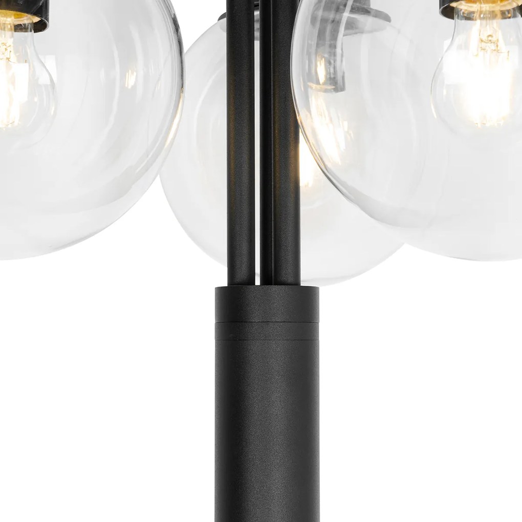 Lampa svietidlo čierna s priehľadným sklom 200 cm 3-svetlo IP44 - Sfera