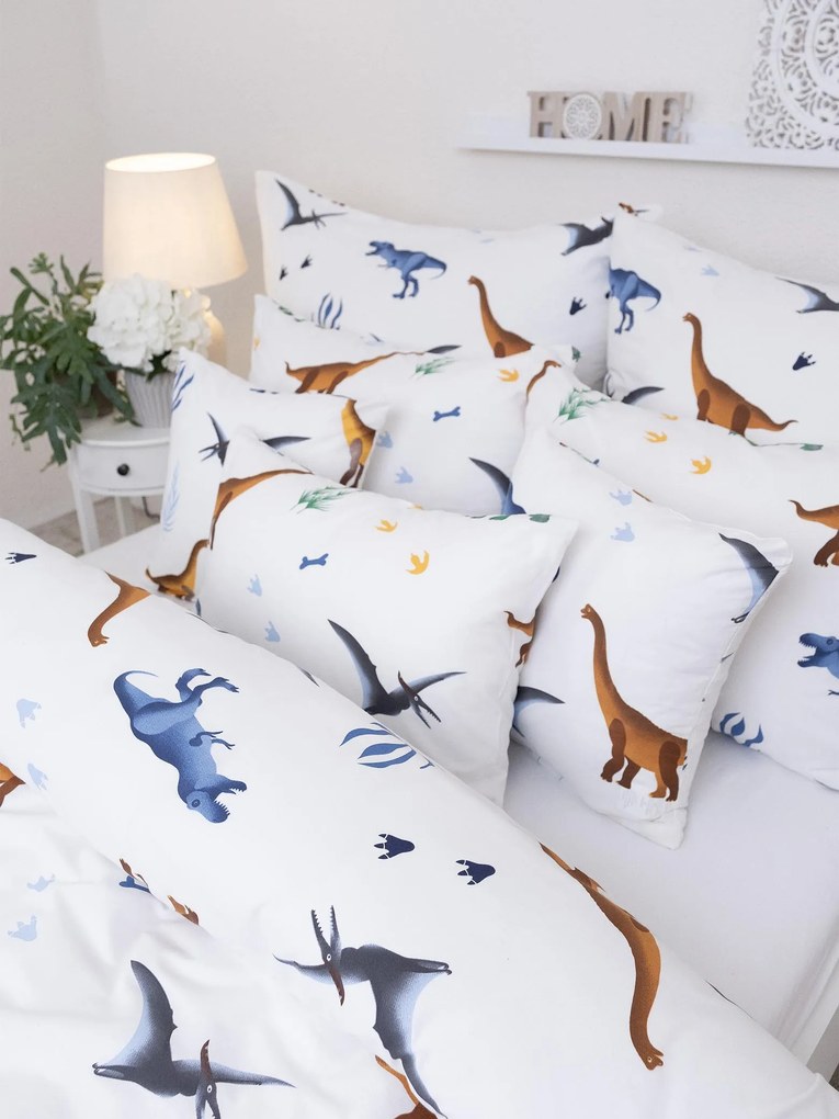 Bavlnené obliečky Renforcé - Dinosaury 140 × 200 cm, 70 x 90 cm