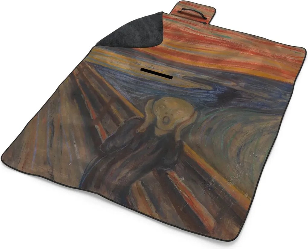 Sablio Plážová deka Výkrik - Edvard Munch: 200x140 cm