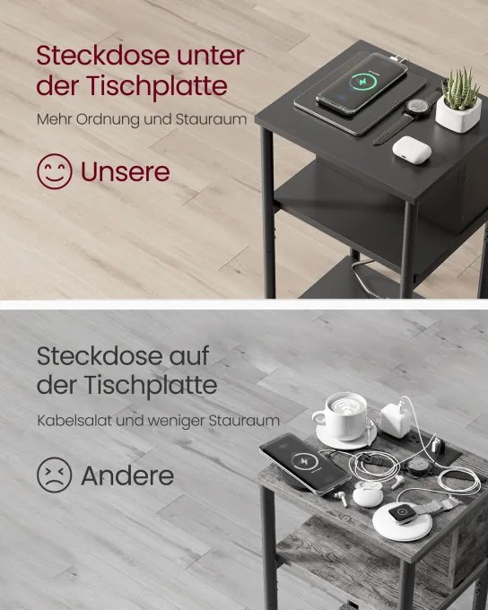 Príručný stolík so zásuvkami LET375B02