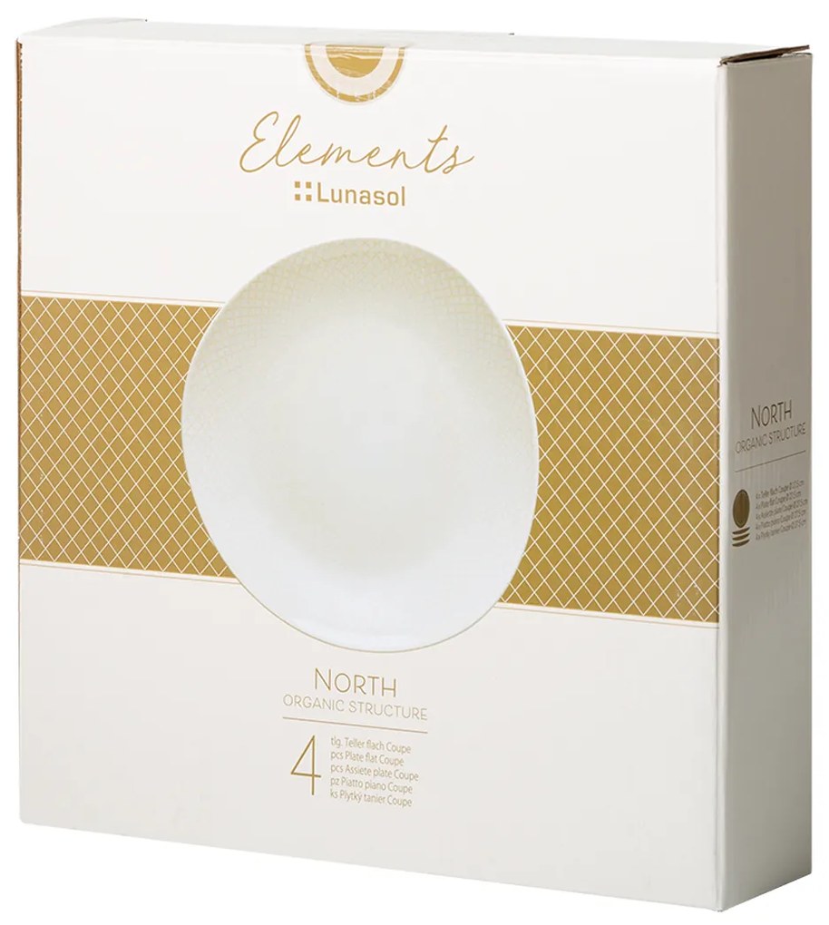 Tanier plytký Coupe 27,5 cm set 4 ks - Elements North Organic Structure - 492547