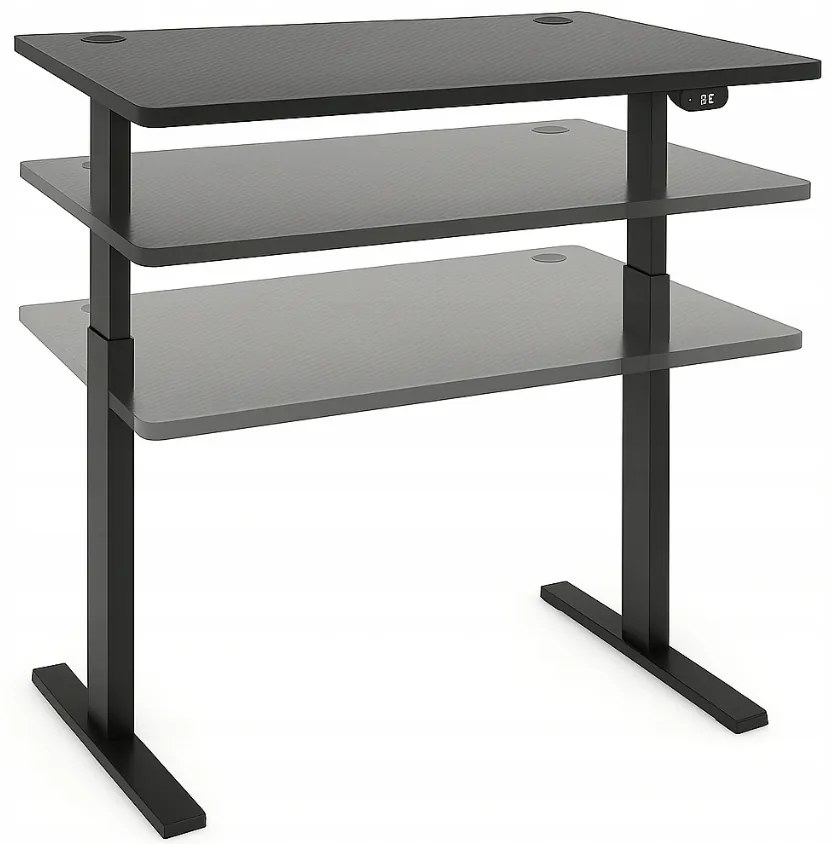 Herný stôl BR04 svetlohnedý s čiernym rámom 120 cm