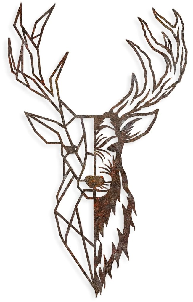 Nástenná kovová dekorácia Hrdzavý Jeleň 3 viacfarebná