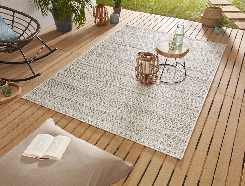 NORTHRUGS - Hanse Home koberce Kusový koberec Lotus Creme Taupe 103251 – na von aj na doma - 200x290 cm