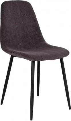 Jídelní židle STOCKHOLM tmavě šedý manšestr, černá podnož House Nordic 1001123