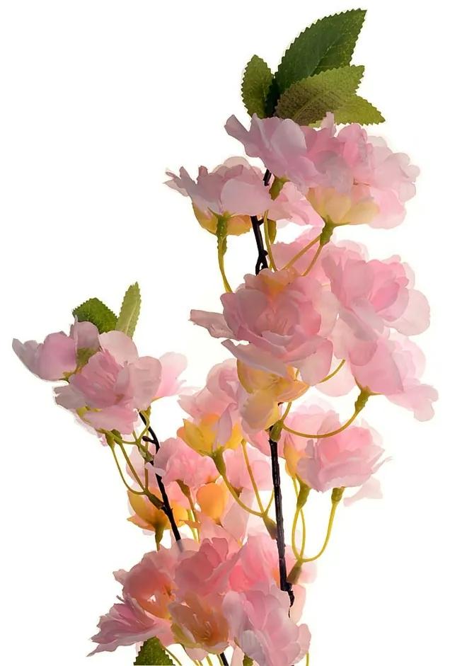 Umelá kvitnúca vetvička ružová, 100 cm